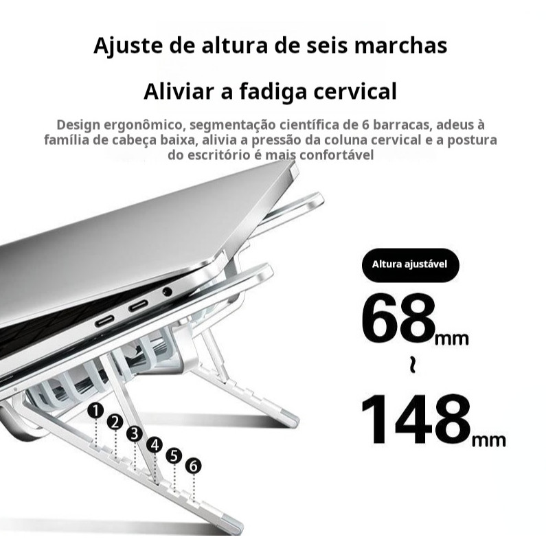 Suporte Cooler Para Notebook Com Dupla Refrigeracao Dobrável 360°  Vento super forte Tomate