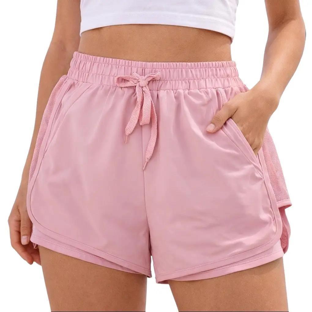 Short Feminino Esportivo com  Bolso para Celular Tecido de seda gelada refrescante em Oferta na Shopee