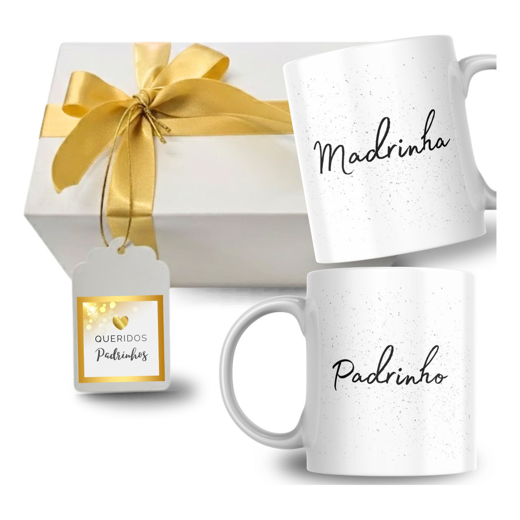 Kit Caixa Convite+ Canecas Padrinhos Casamento