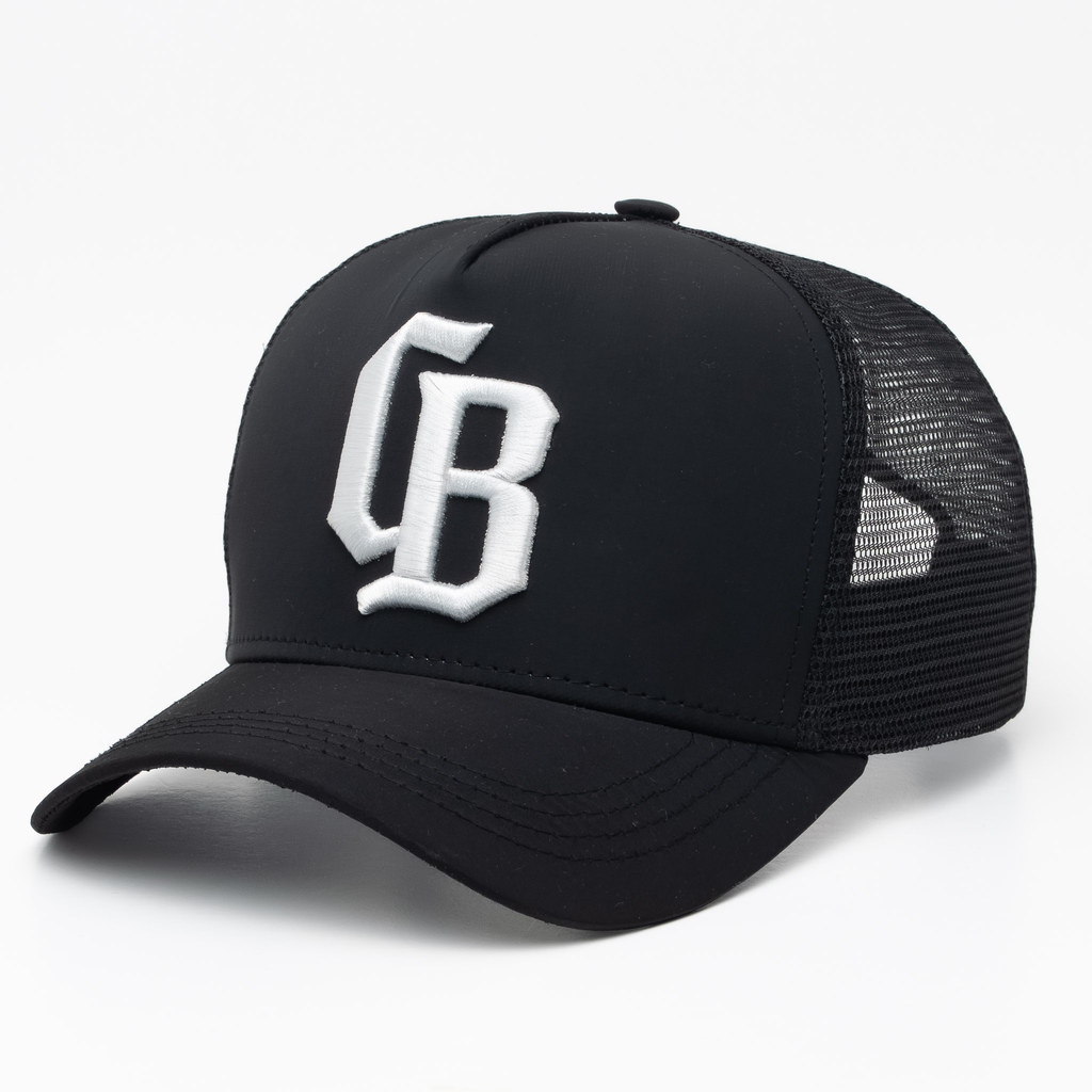 Boné ChoraBoy Aba Curva Trucker - CB Bordado - Preto/Branco- REF 108