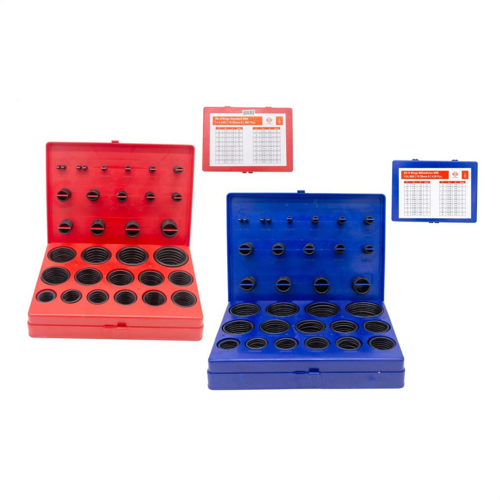 Kit Caixa Maleta Kit Anéis Oring Vedação Polegada Milímetro 810 Peças Elring