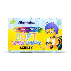 Massinha Soft Baby Colors com 6 cores 7376 Acrilex