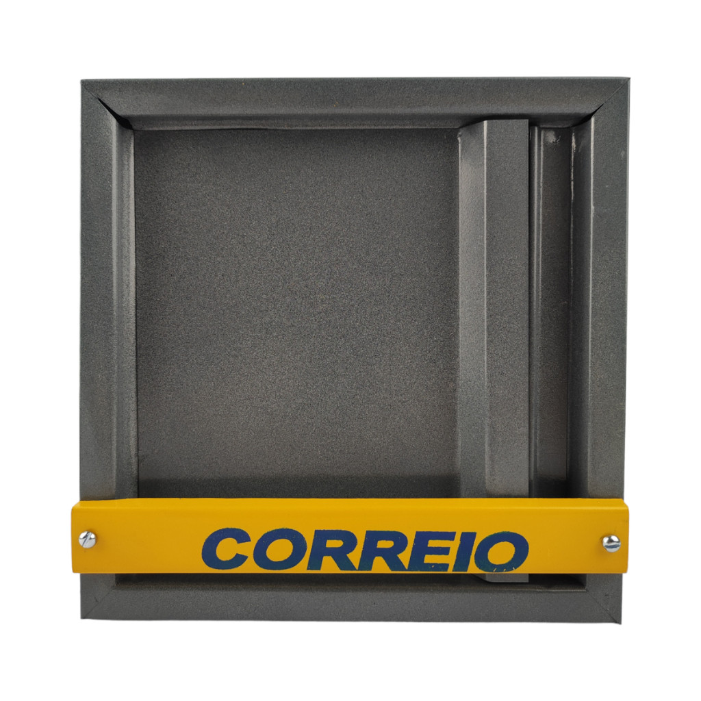 Caixa De Correio Grade Embutir Portão Horizontal Cinza