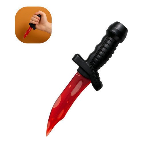 Kit 1/3/5 Faca de Brinquedo com Sangue Falso Realista Acessório Halloween Fantasia