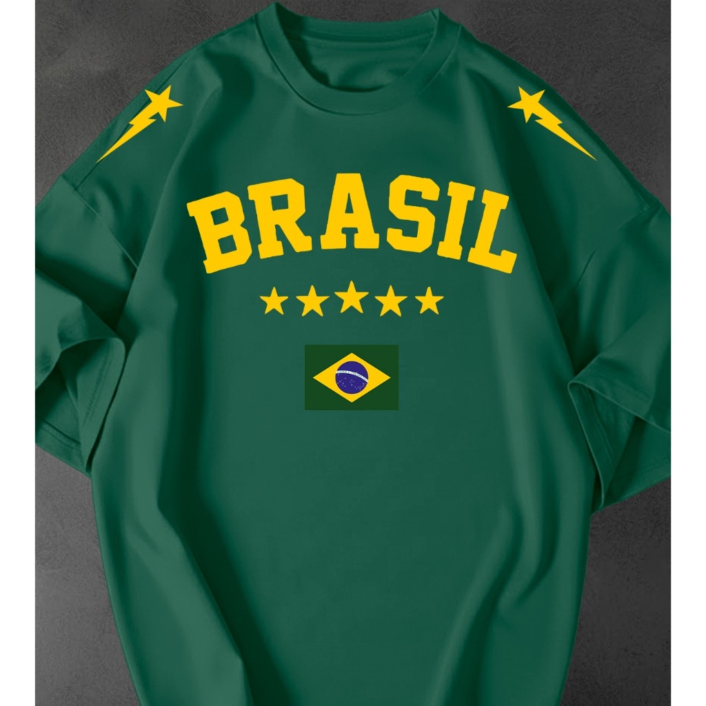 Camiseta Feminina Brasil Seleção Copa Streetwear Oversized Estilosa 100% Algodão Premium Tshirt MEGA PROMOÇÃO ENVIO JÁ