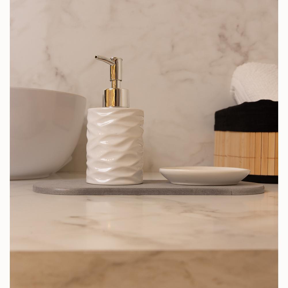 Bandeja Oval Absorvente para Pia 28cm Cinza Diatomita em Oferta na Shopee