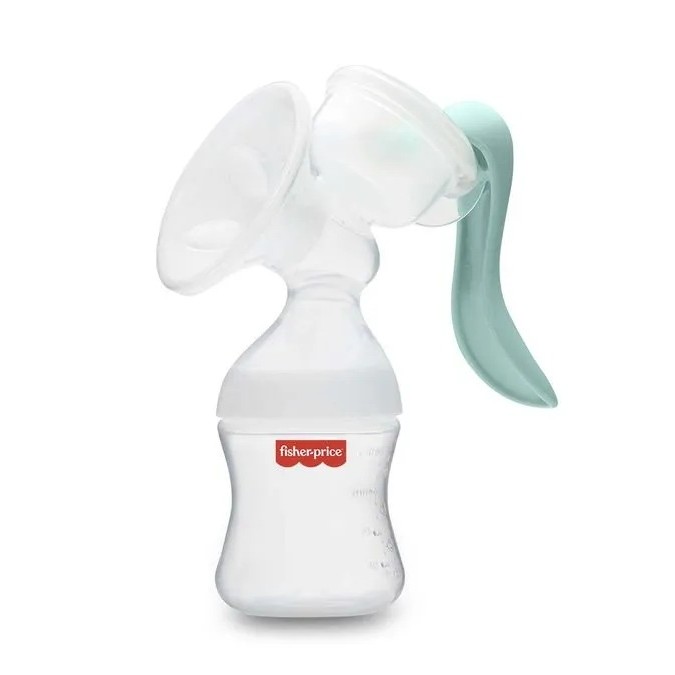 Bomba Tira Leite Materno Manual Branco e Verde 130ml Fisher Price - BB321