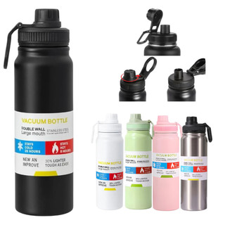 Garrafa Squeeze Térmica 800ml 1000ml Aço Inox 304 Água Gelada Academia Escola Trabalho Co…