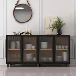 Aparador Buffet 4 portas de vidro Ditália R-638