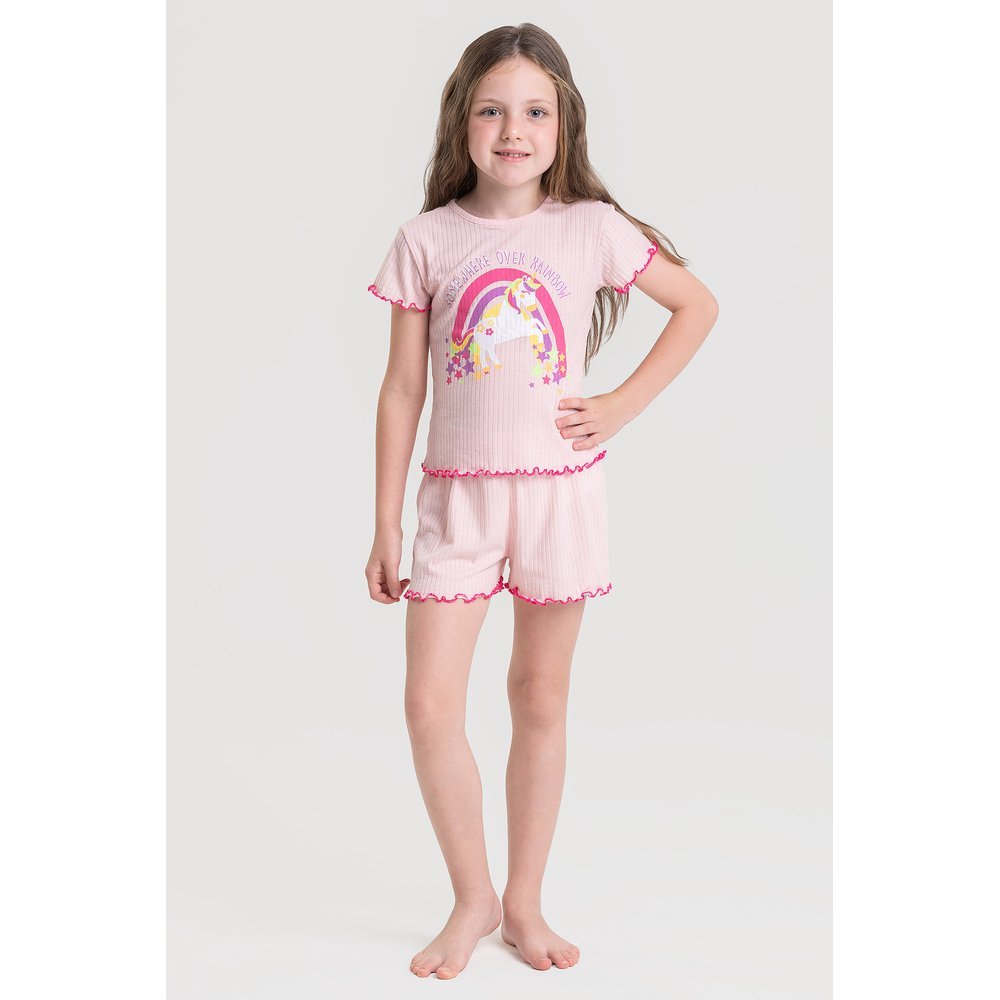 Pijama Infantil Loja Zus Rosa Unicórnio