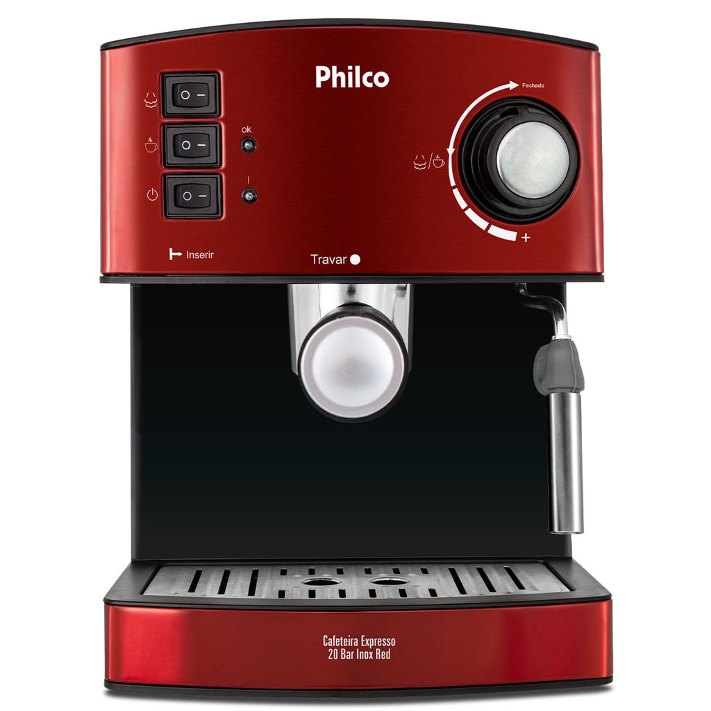 Cafeteira Expresso & Cápsulas Philco 20 Bar Inox Red PCF24 em Oferta na Shopee