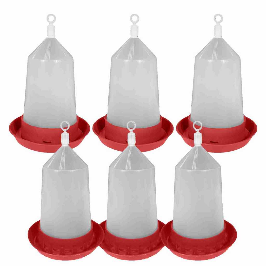Kit 3 Bebedouros + 3 Comedouros 750ml Auto Aves Galinha Codorna