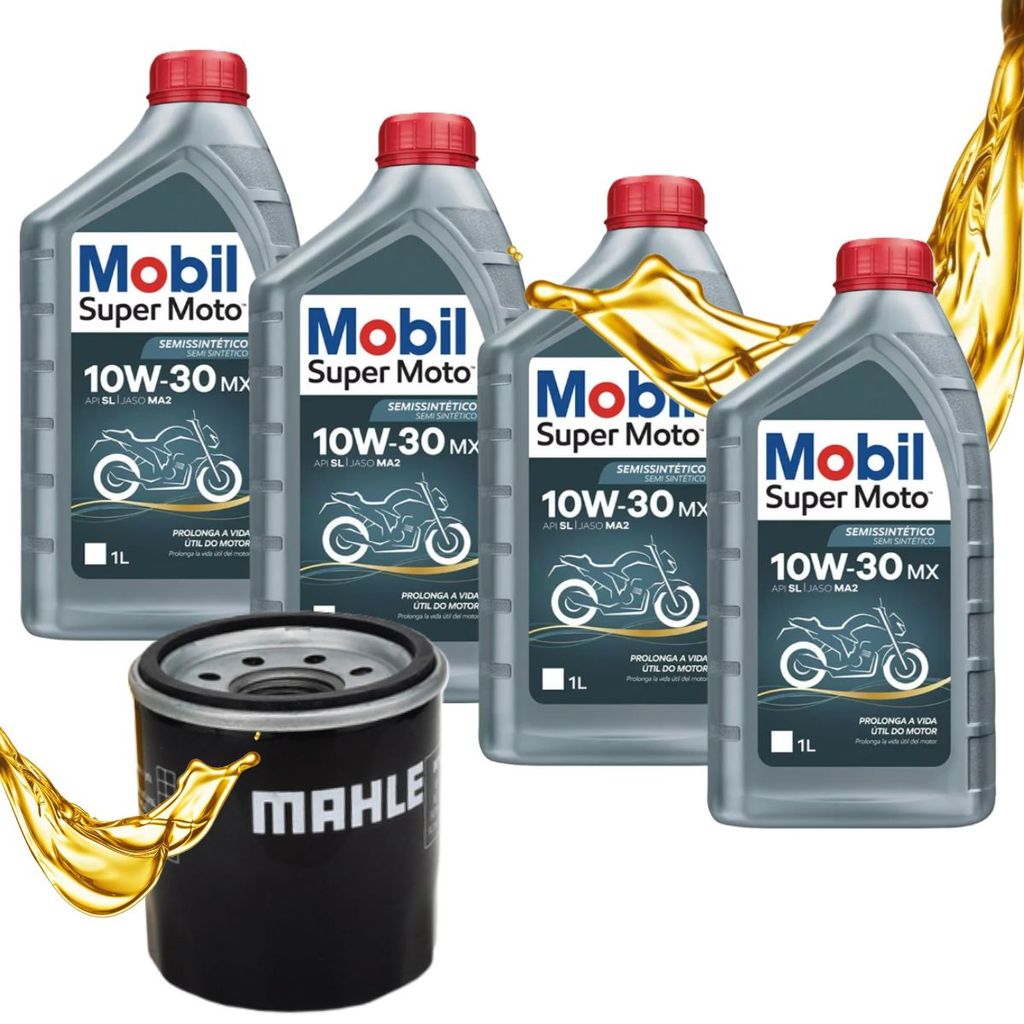 Troca de Óleo Nc 750x / Nc 700x Mobil 10w30 4 Litros + Filtro em Oferta na Shopee