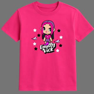 T-Shirt Menina Boneca Emily Vick Algodão Básica em Oferta na Shopee