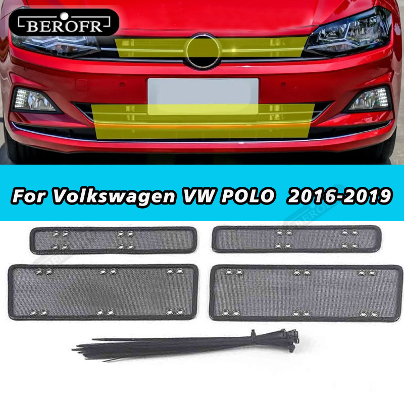 Grade Dianteira Inserção Net Anti-Insetos Poeira À Prova De Lixo Capa Interna Malha Para Volkswagen VW POLO Mk6 2016-201
