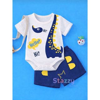 Kit Dino interativo body + shorts para bebê menino Recém Nascido RN até 5 meses em Oferta na Shopee