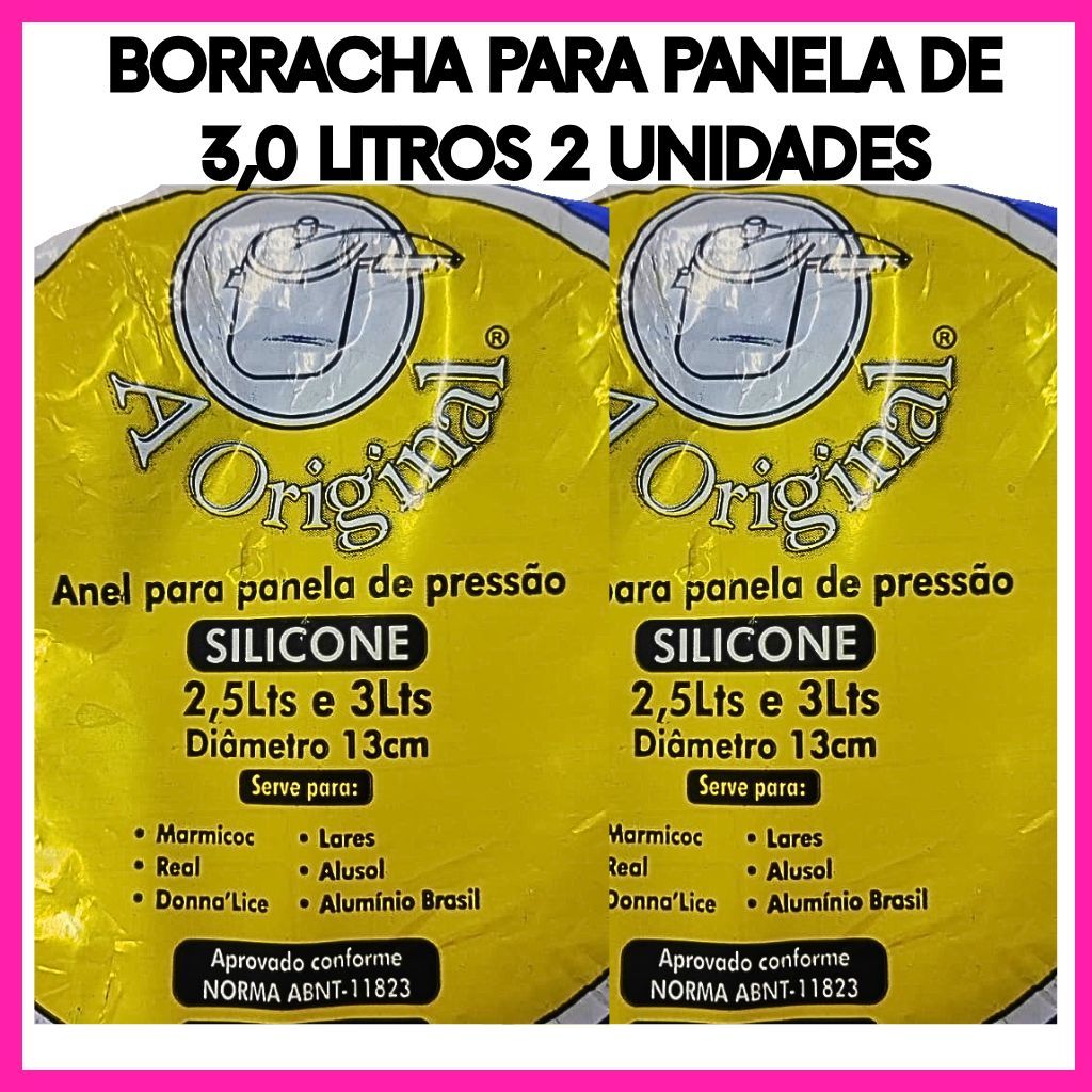 Borracha Panela de Pressão 3 Litros Silicone Universal  Reposição Vedação 2 Unidades