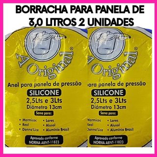 Borracha Panela de Pressão 3 Litros Silicone Universal  Reposição Vedação 2 Unidades