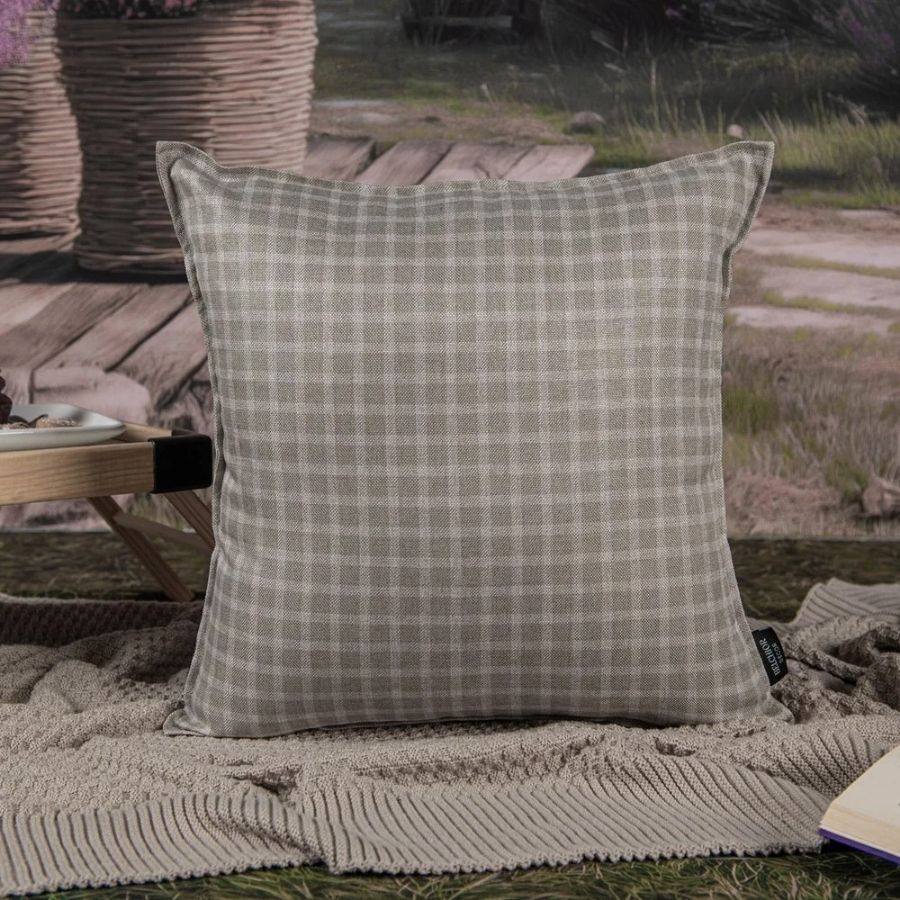 Capa para Almofada Premium - Xadrez Verde Pastel com Aba - 43x43cm - 1 unidade - Rizzo em Oferta na Shopee