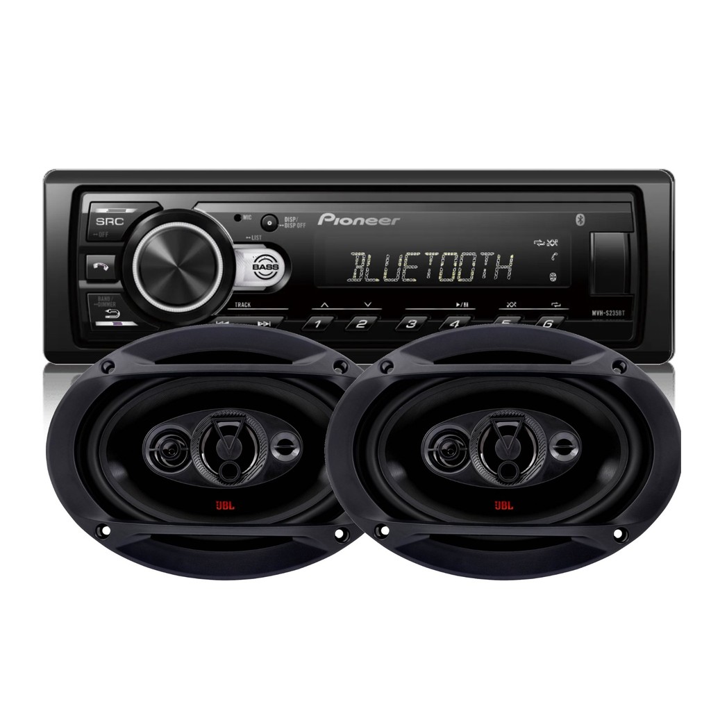 Radio Som Automotivo Pioneer Mvh S235Bt + Par Alto Falante Jbl 6x9 Polegadas Flex