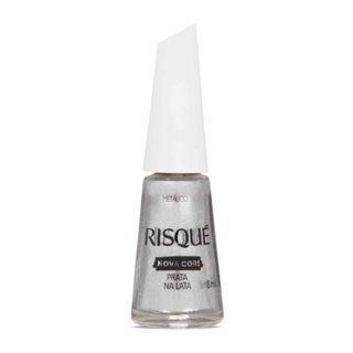 Esmalte Metálico Risqué Prata na Lata 8ml em Oferta na Shopee