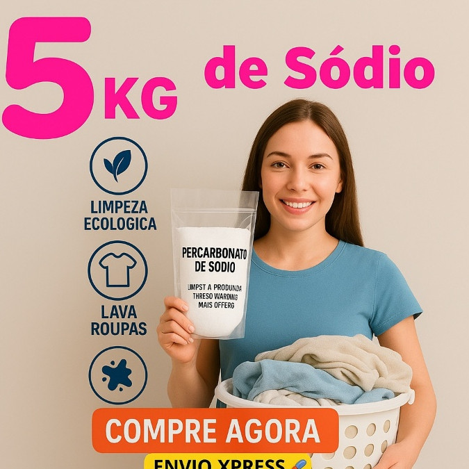 Percarbonato de Sódio 100% Puro Alvejante para Roupas Brancas e Coloridas 500g 1kg 2kg 5kg em Oferta na Shopee