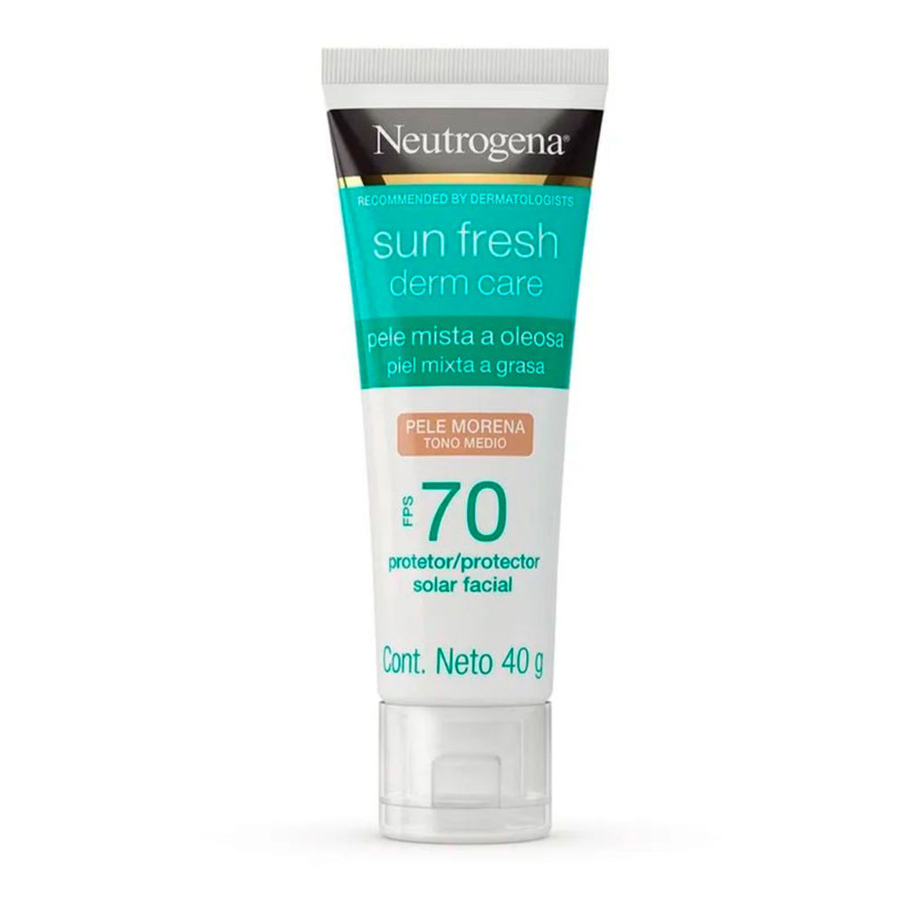 Protetor Solar Facial Neutrogena Sun Fresh Derm Care FPS 70 Pele Morena 40g