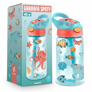 Garrafa Infantil Canudo Retrátil Antivazamento 480ml - Fundo do Mar em Oferta na Shopee