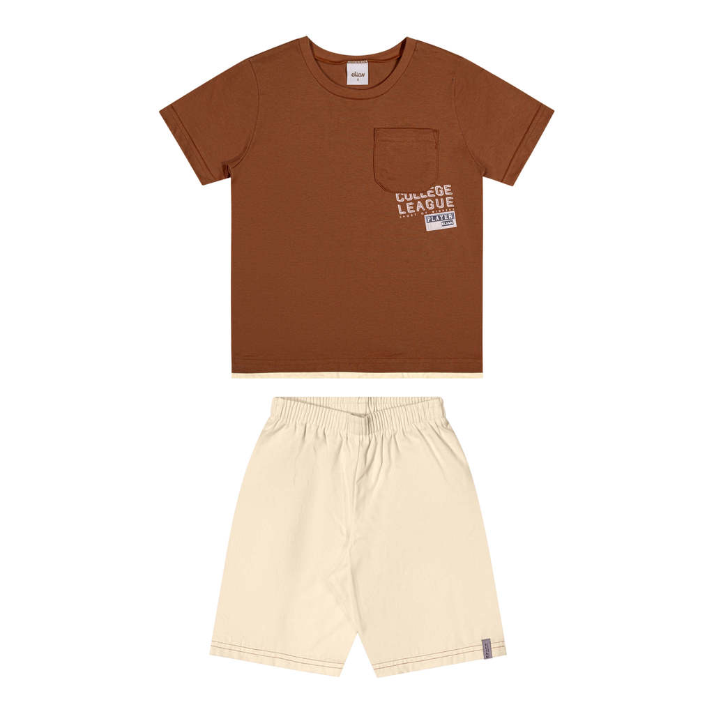 Conjunto Infantil Menino Sport Chic Elian Marrom