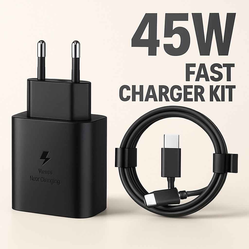 Carregador Turbo 45W Super Fast Charging com Cabo Tipo-C 1m  Carregamento Rápido Para Android em Oferta na Shopee