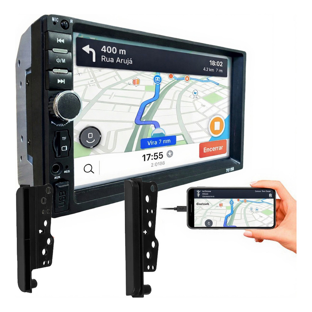 KIT CENTRAL MULTIMIDIA MP5 7 POL COM MOLDURA HILUX SW4 2005 A 2015 em Oferta na Shopee