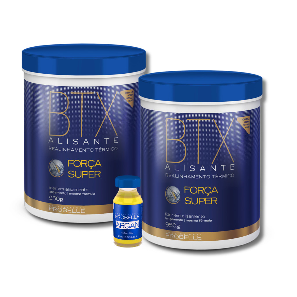 kit 2 Mega BTX Alisante Progressiva 950 g + Ampola Probelle