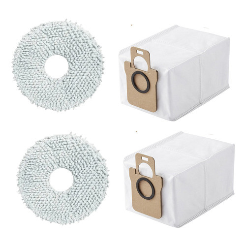 Kit 2 Sacos De Pó E 2 Mop Aspirador Xiaomi Robot Vacuum 5