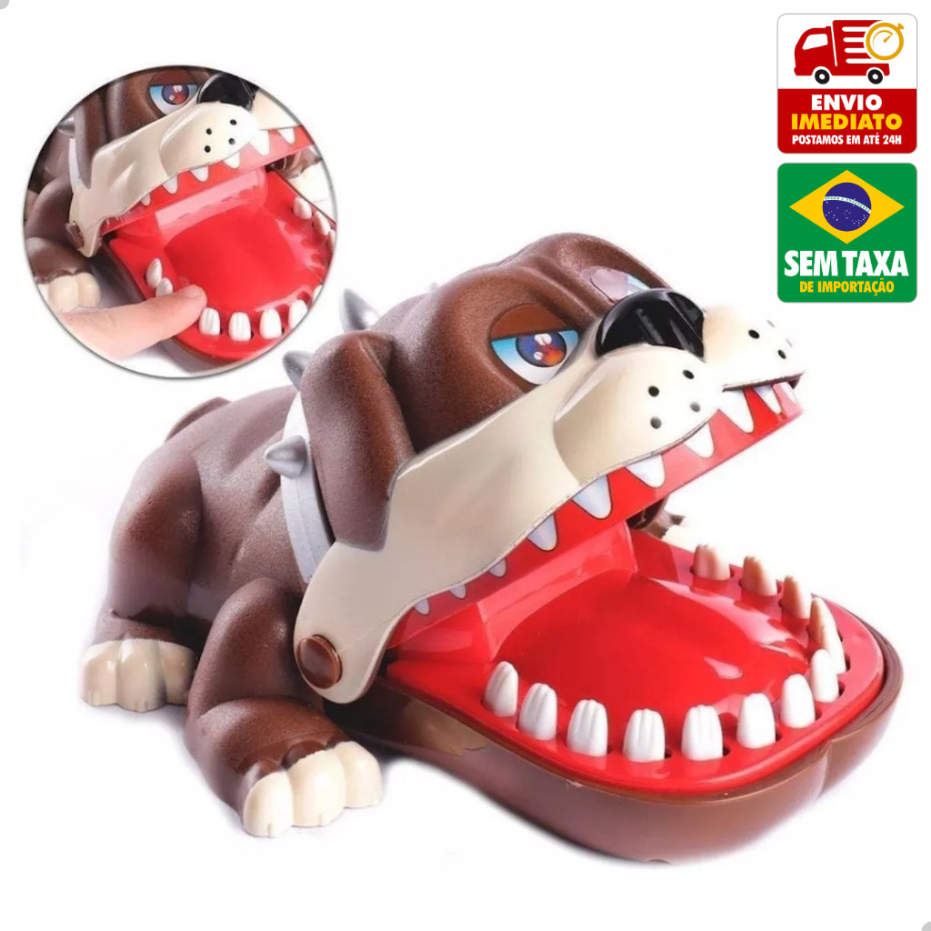 Brinquedo Jogo Dentes do Cachorro Bravo Morde Divertido Presente Infantil Menino Menina MD-7242