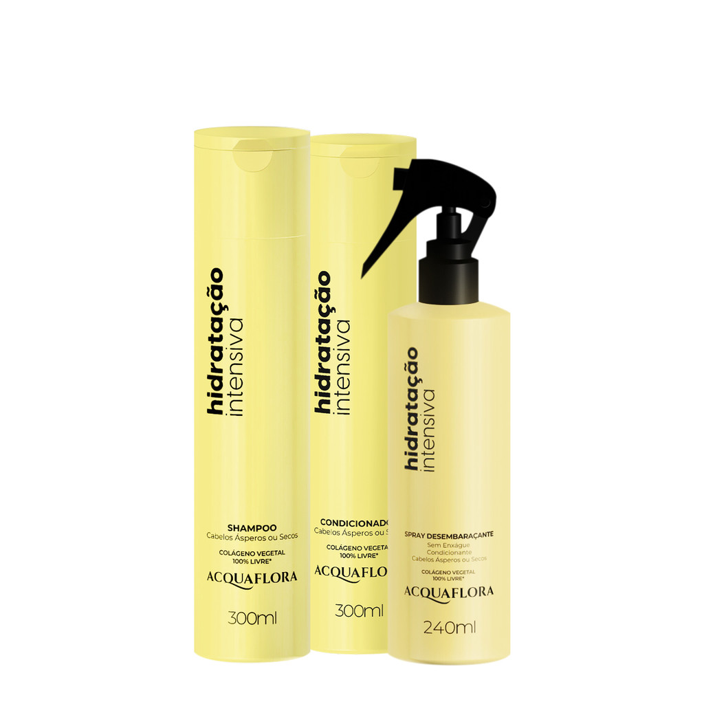 Kit Acquaflora Hidratação Intensiva Duo Leave-in (3 produtos) em Oferta na Shopee