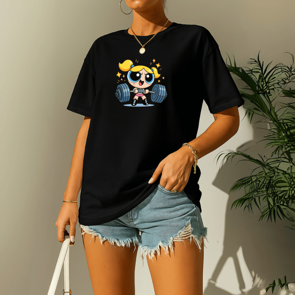 Camisa Feminina Lindinha Super Poderosas Academia Treino Estampada 100% Algodão Blusa Camiseta