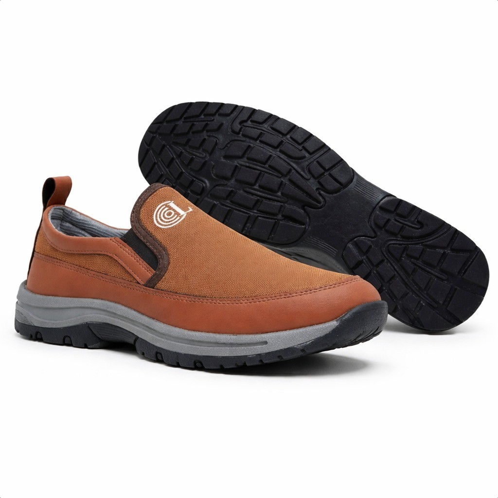 Tênis Masculino Antiderrapante Café Slip On Confortável Trabalho Profissional Leve Resistente
