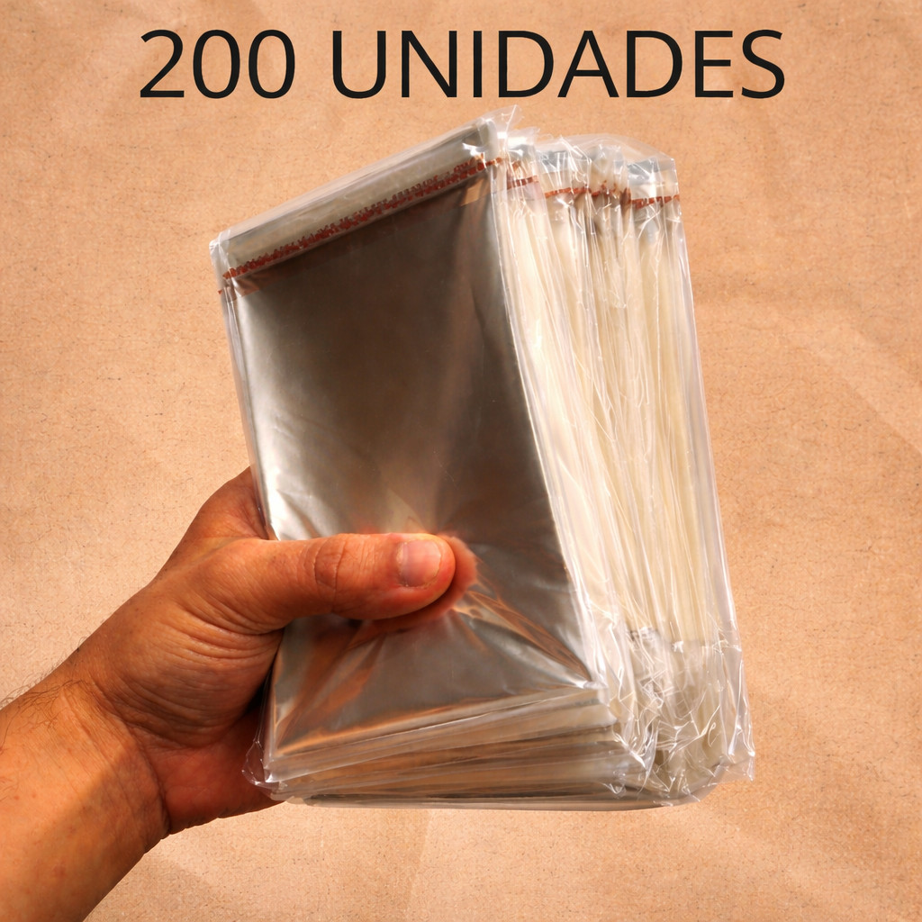 Embalagem Plástica Transparente 200 Unidades Saco com Fita Adesiva em Oferta na Shopee