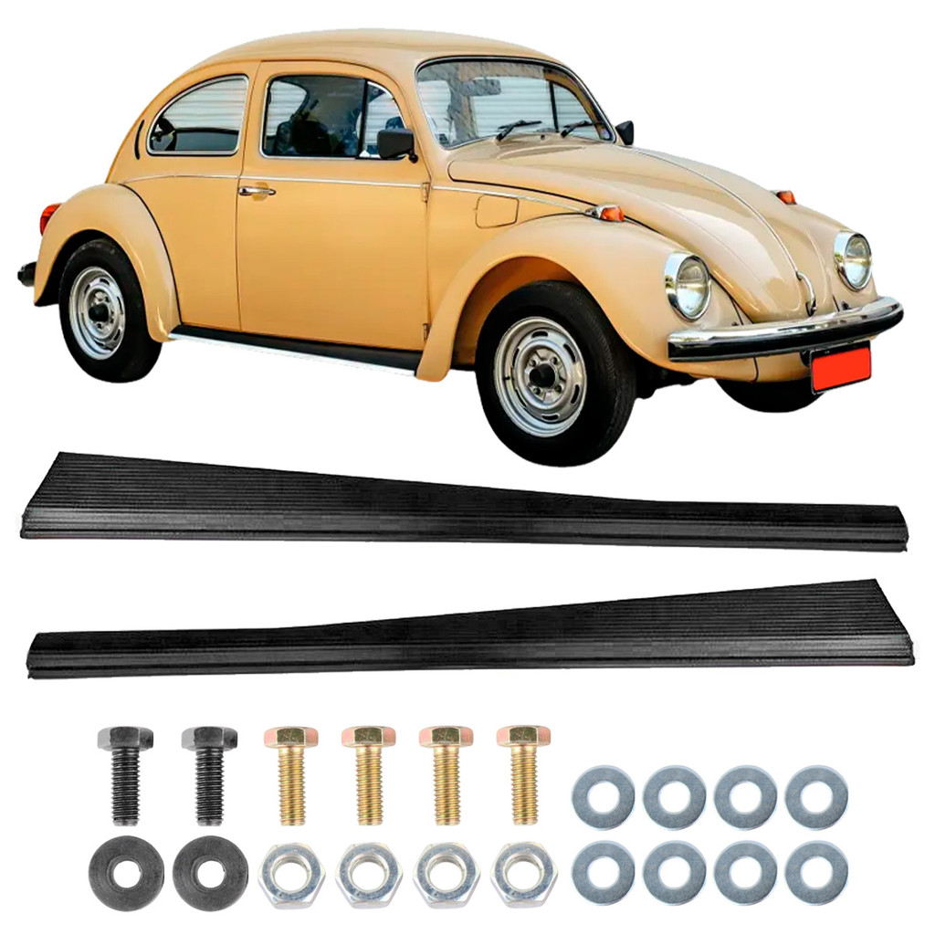 KIT ESTRIBO + PARAFUSOS  FUSCA 1200 1300 57 A 70 FUSCÃO 1300 1500 70 A 77 FAFÁ ITAMAR 78 A 96