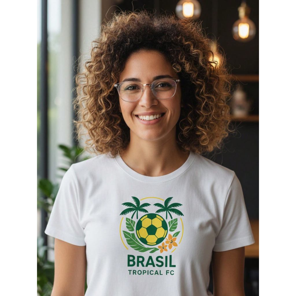 Camiseta Feminina Do Brasil  T-Shirt Copa Seleção Futebol 2026 Confortável Leve