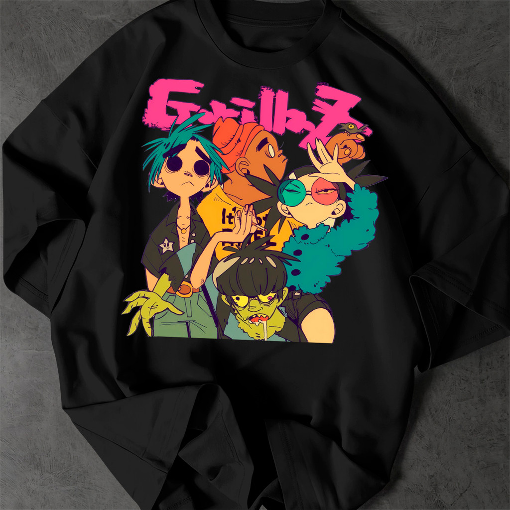 Camiseta GORILLAZ Camisa Basica 100%  Algodão Manga Curta Estilo Premium