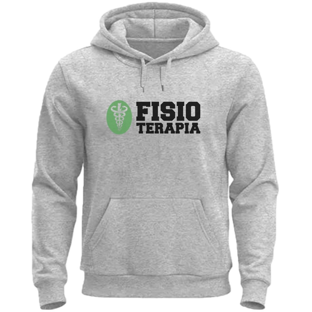 Moletom Curso Fisioterapia Blusa de Frio Curso Fisio Unissex Canguru Com Bolso Algodão Flanelado