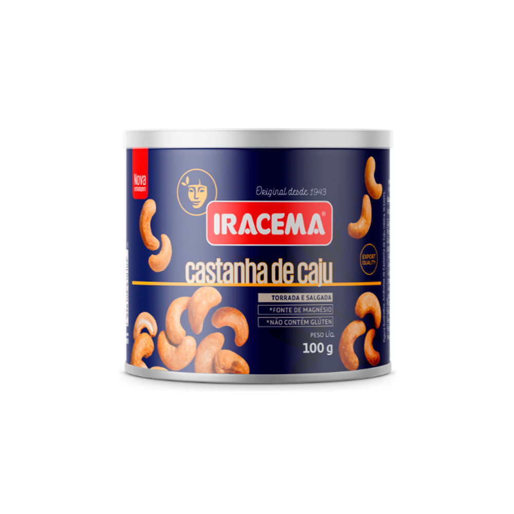 Castanha de Caju Iracema Torrada e Salgada Lata 100g em Oferta na Shopee