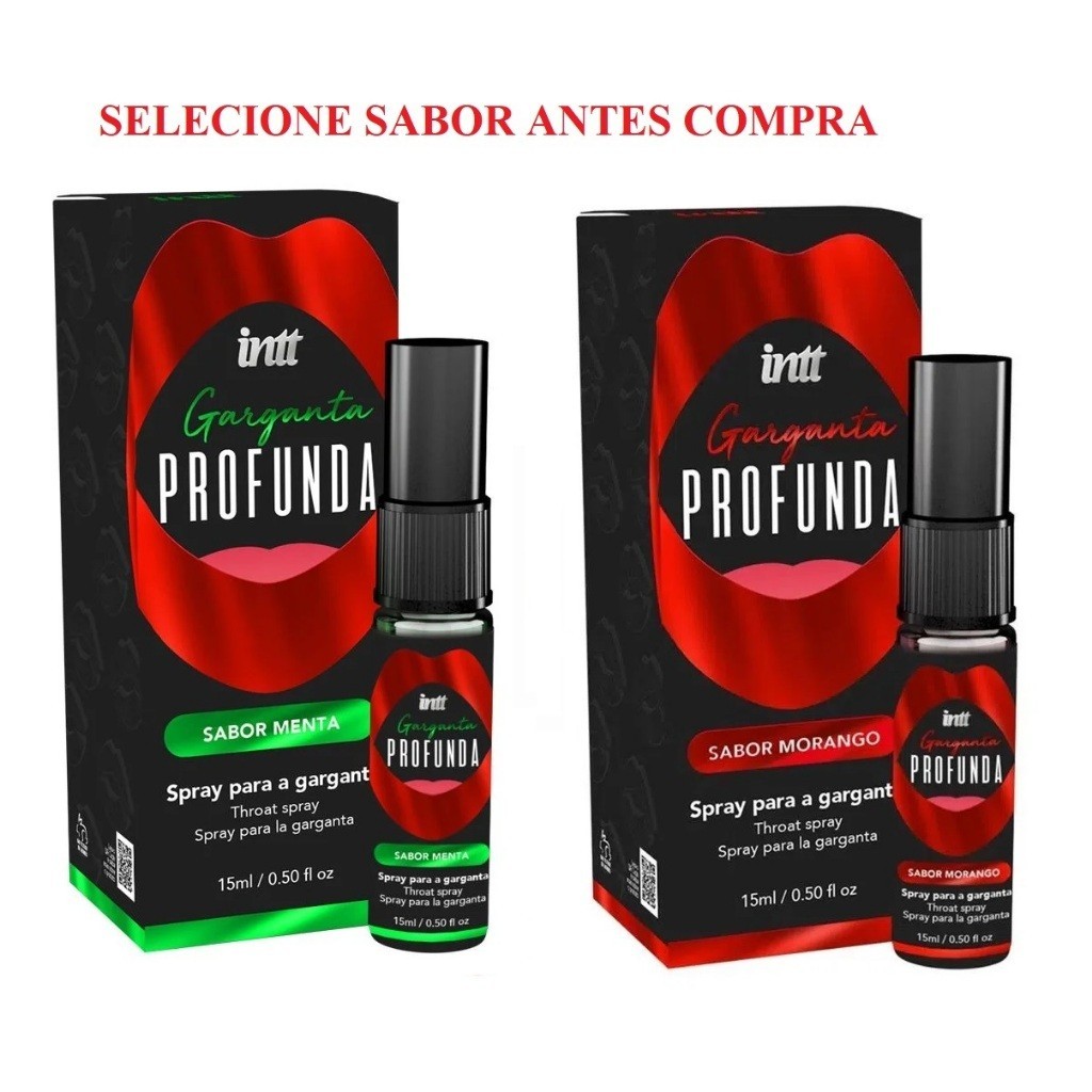 Garganta Profunda Oral Spray Beijável Menta Morango Intt 15Ml