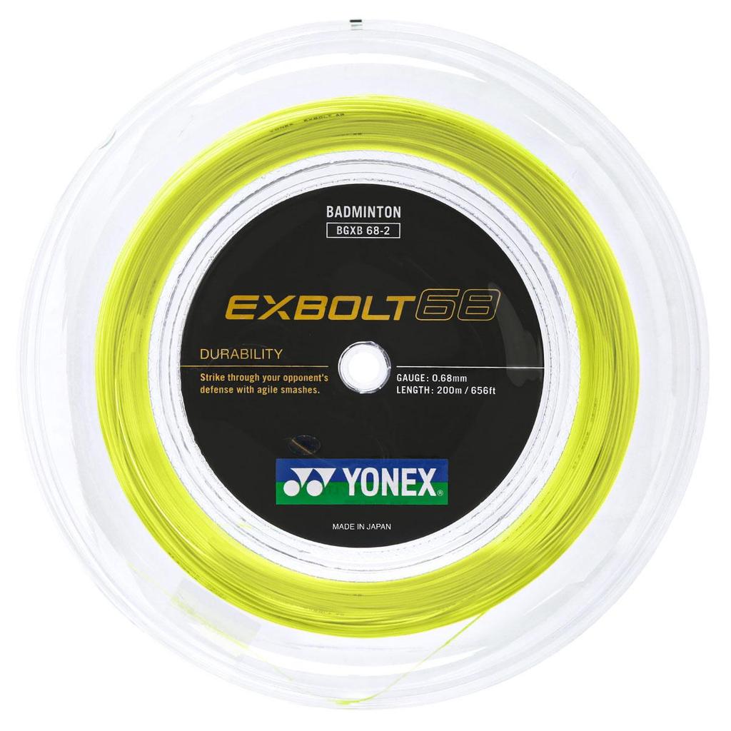 Corda Yonex Exbolt Para Badminton 0.68mm Amarelo - Rolo com 200 Metros