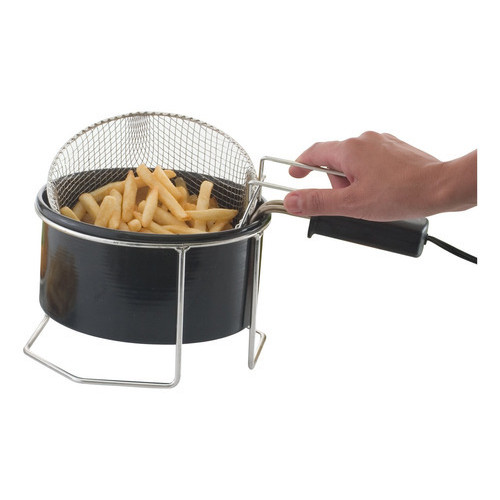 Fritadeira Elétrica Com Óleo Tacho Esmaltado 1 Litro 110/220