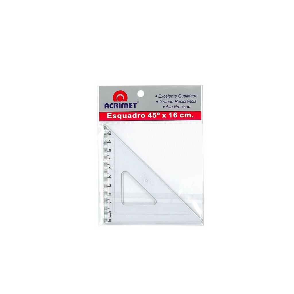 Esquadro poliestireno 16cm x 45 graus 522 Acrimet em Oferta na Shopee