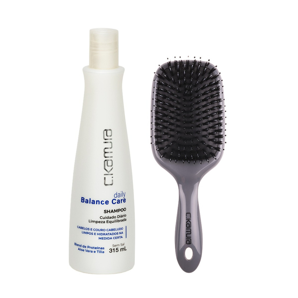 Imagem Kit C.Kamura Shampoo Daily Balance Care e Escova Cerdas Mistas