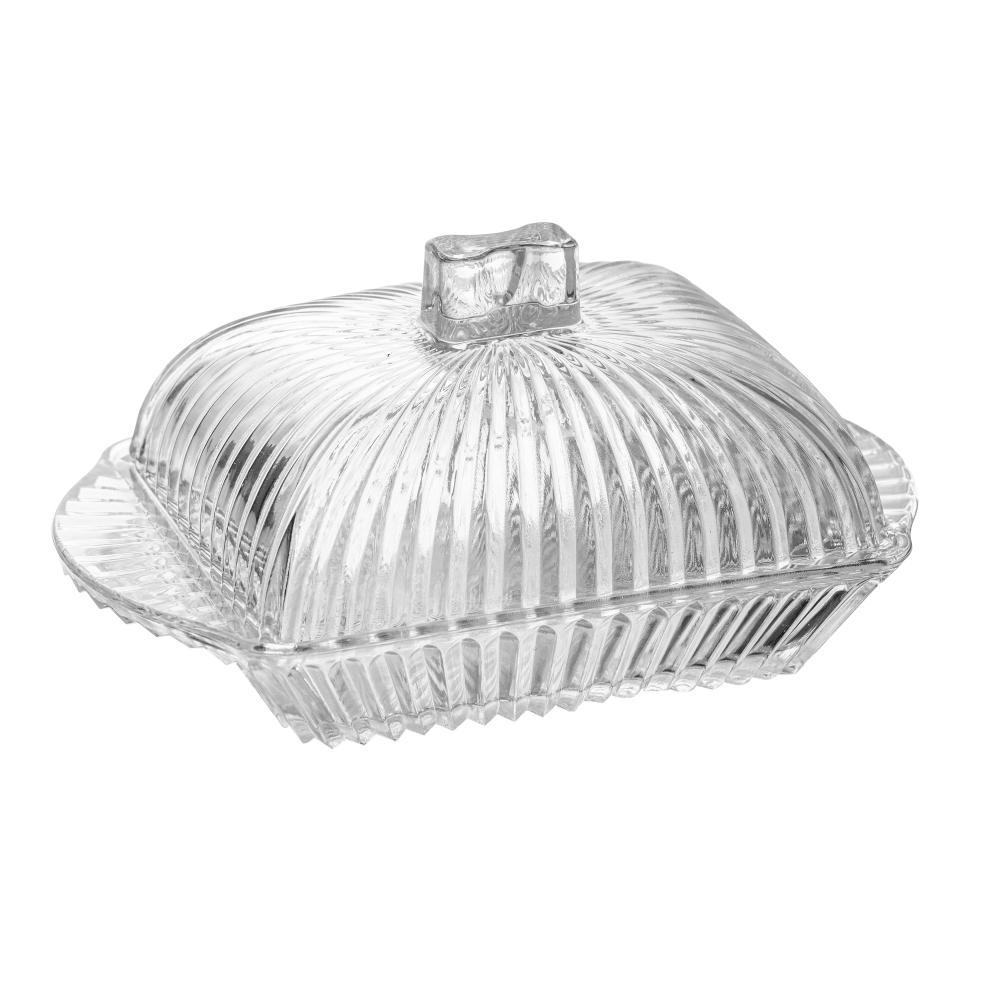 Manteigueira Renaissance 12cm Cristal Lyor com Tampa para Manteiga Mesa Posta Café da Manhã Servir Organização Prática