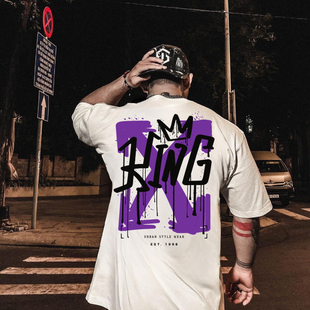 Camiseta Masculina Streetwear Confortavel King 100% Algodão Academia Treino Moda Fitness Malha Premium